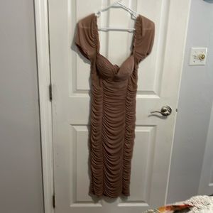 Nude Rushed Dress